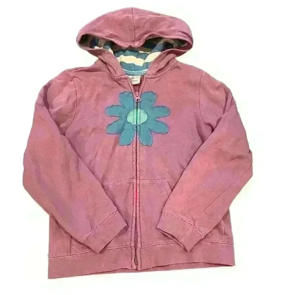 Hanna Andersson Flower Full Zip Jacket Size 130 7-8 School Casual Lightweight - Picture 1 of 5